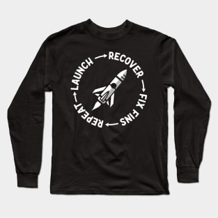 Model Rocket Funny Launch Day Crash Long Sleeve T-Shirt